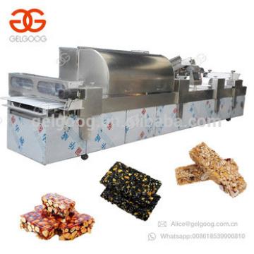 Automatic Snack Cereal Protein Energy Bar Cutting Sesame Peanut Brittle Candy Making Production Line Granola Bar Machine