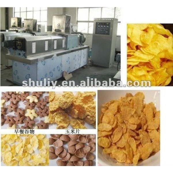 Double-screw extruder corn/breakfast cereal flakes machinery/corn puff snack extruder