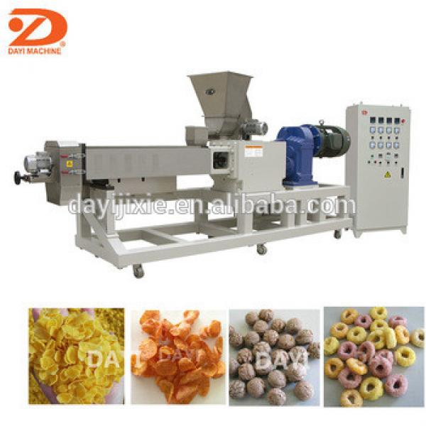 Automatic small breakfast cereal production line puff snack food making extruder corn flakes machinery